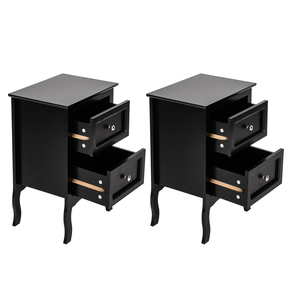 Country Style Two-Drawer Nightstand- Set of 2