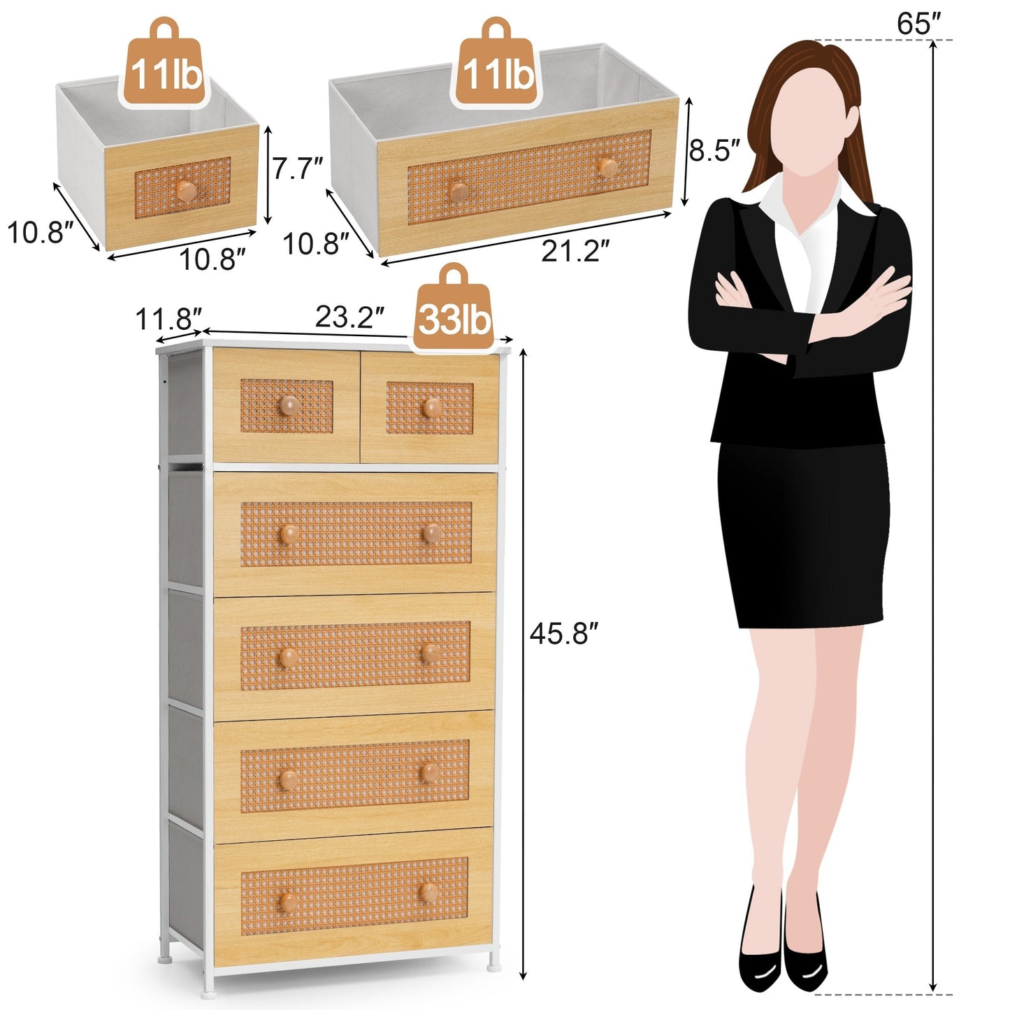 6-drawer Chest Vertical Dresser Storage Tower by Crestlive Products