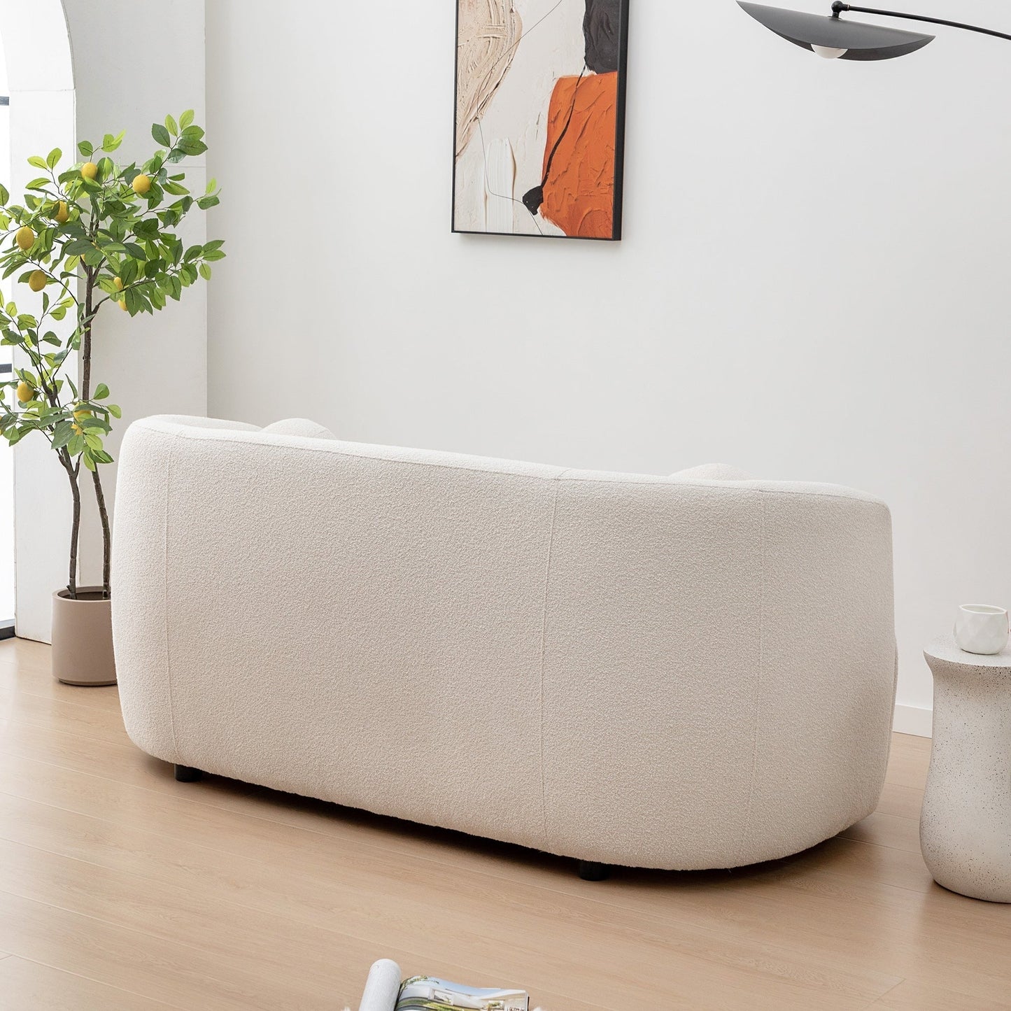 Causeuse 2 places rembourrée KINWELL Boucle avec oreillers