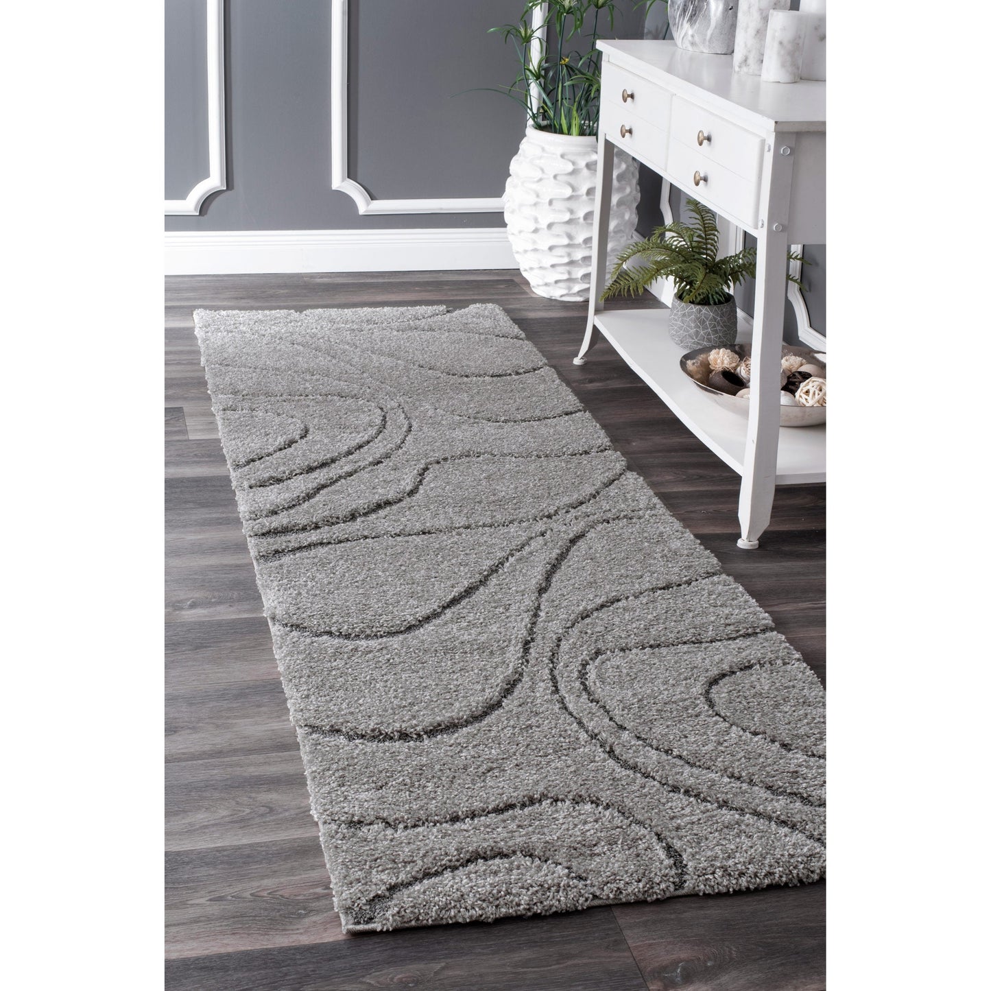 Nuloom Krista Contemporary Swirls Shag Area Rug