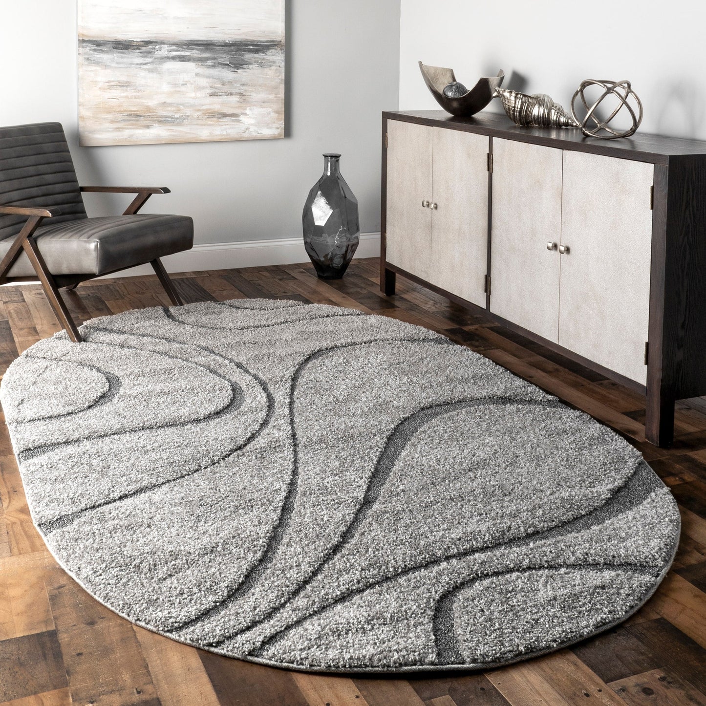 Nuloom Krista Contemporary Swirls Shag Area Rug