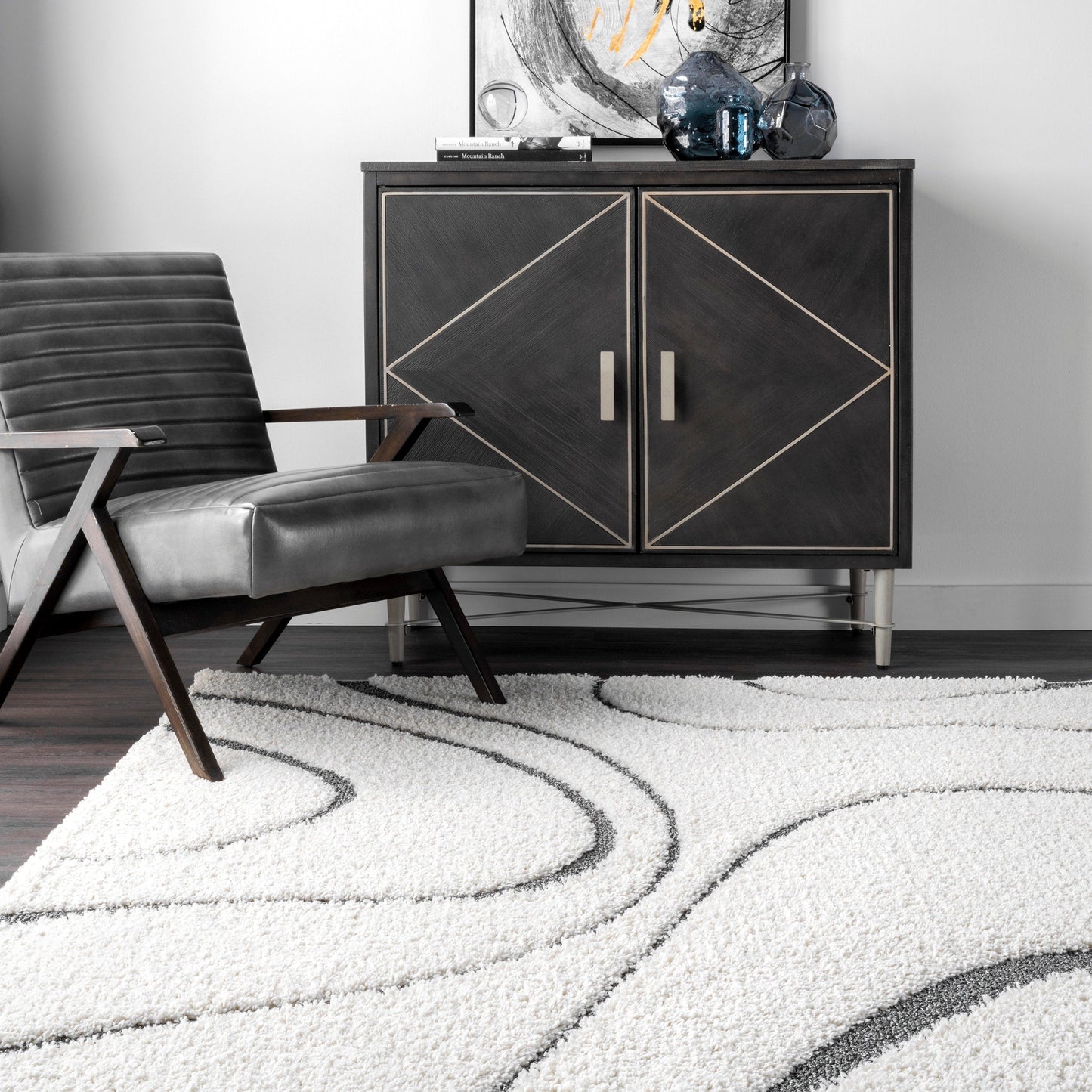 Nuloom Krista Contemporary Swirls Shag Area Rug