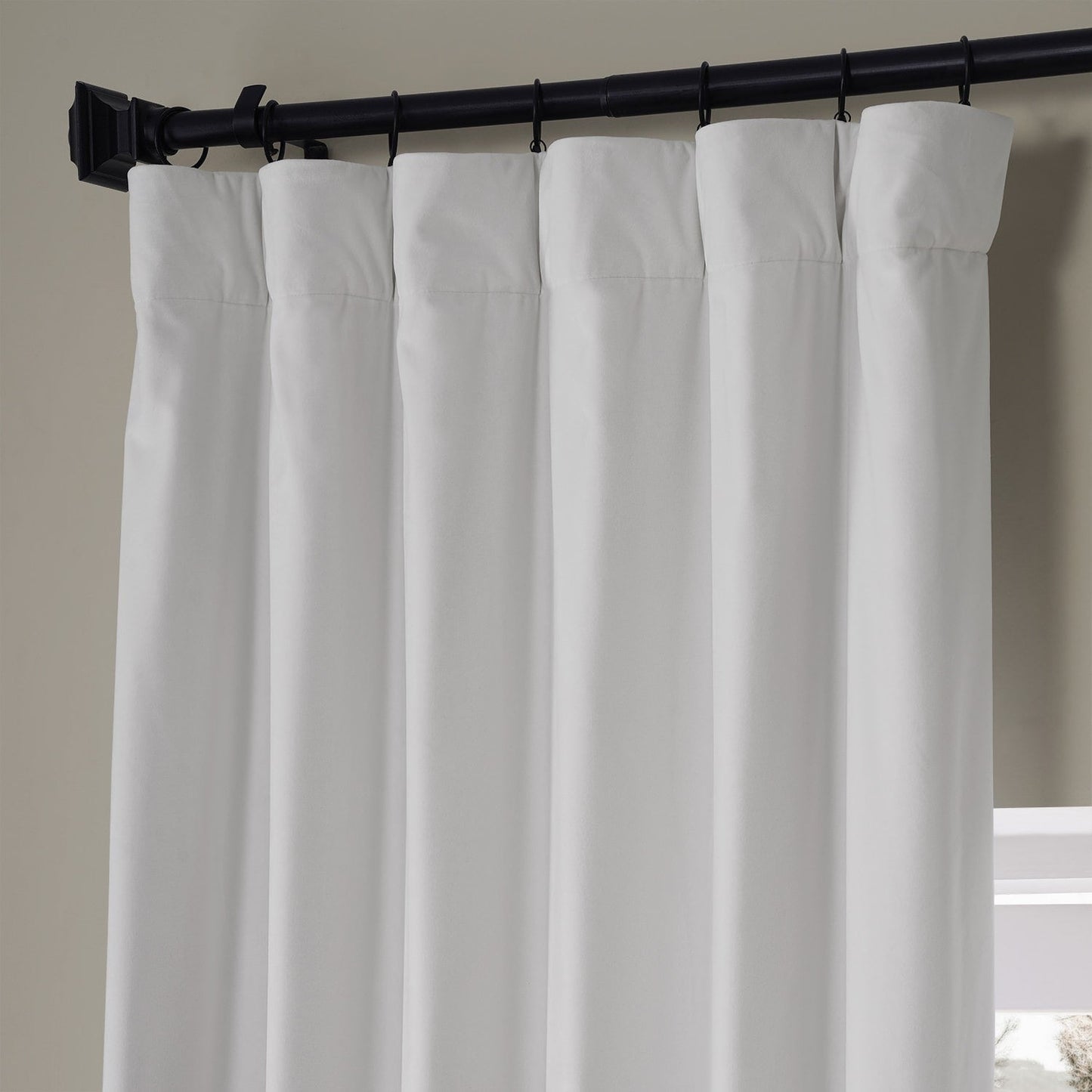 Exclusive Fabrics Signature Plush Velvet Hotel Blackout Curtains (1 Panel) - Luxury Soft Drapery for Light Control & Elegance