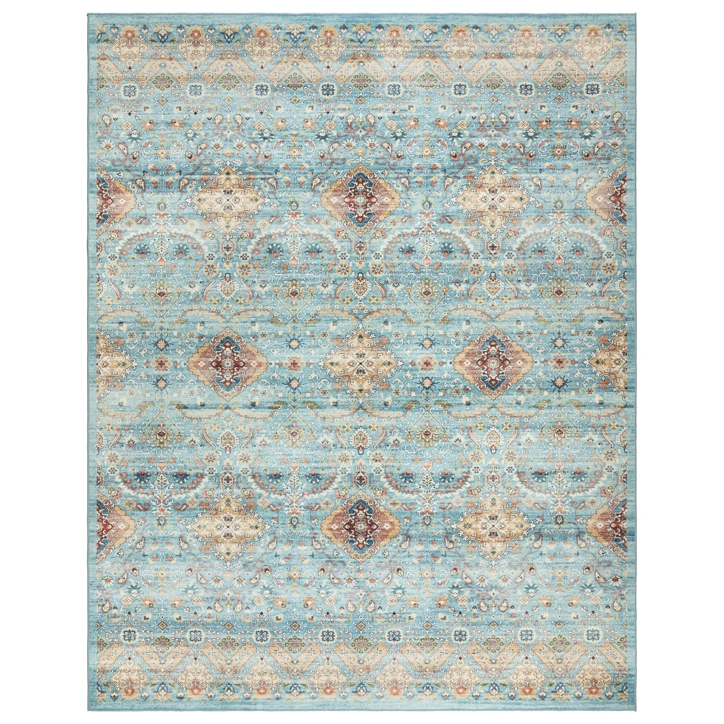 Gertmenian Crystal Print Washable Digital Printed Flat Pile Polyester Slip Resistant Area Rug Collection