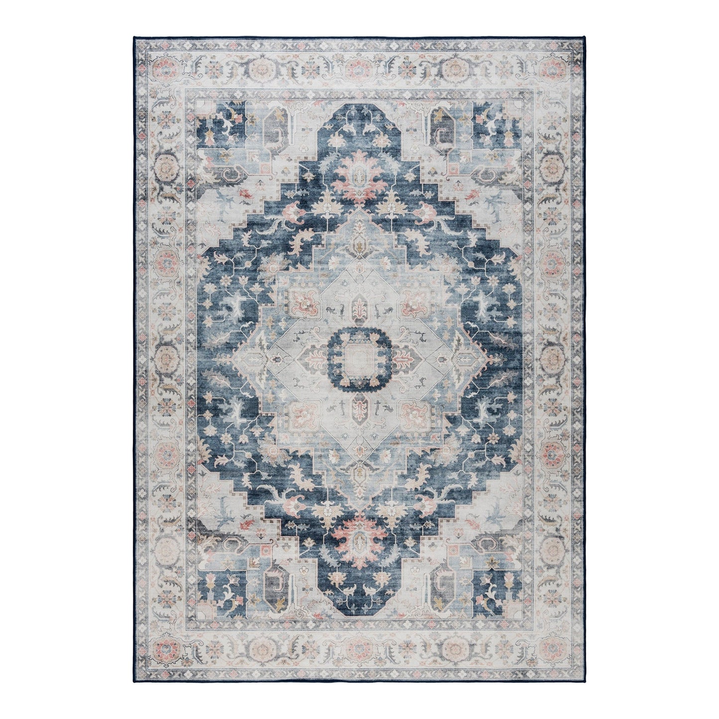 Gertmenian Crystal Print Washable Digital Printed Flat Pile Polyester Slip Resistant Area Rug Collection