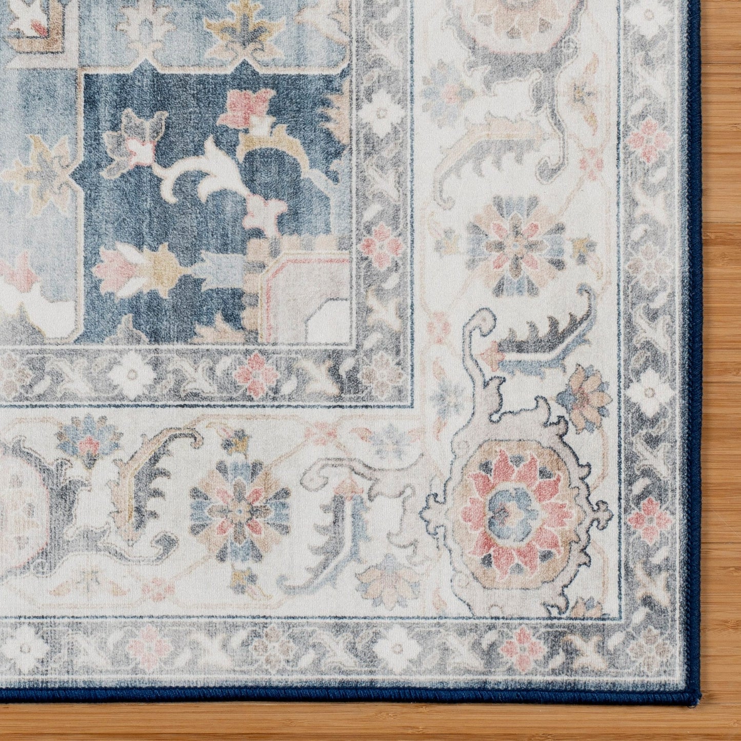 Gertmenian Crystal Print Washable Digital Printed Flat Pile Polyester Slip Resistant Area Rug Collection