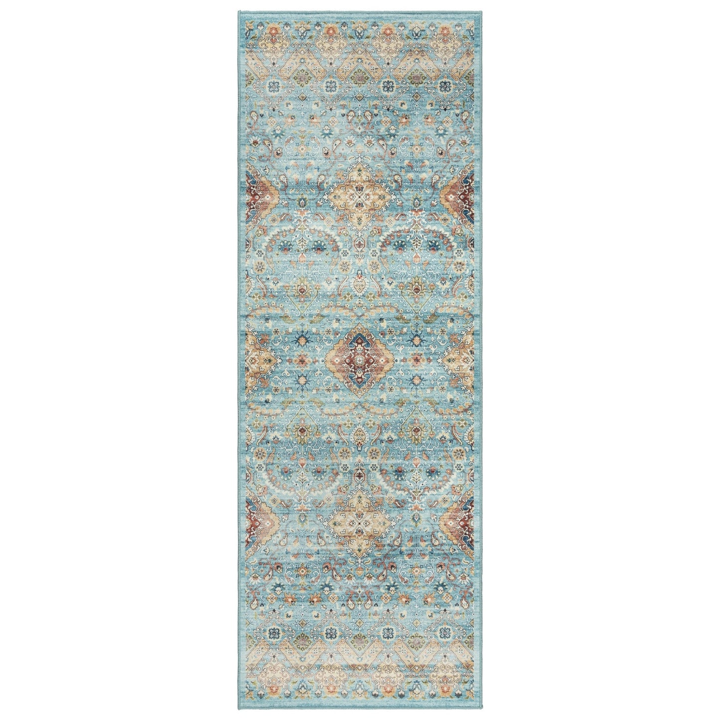 Gertmenian Crystal Print Washable Digital Printed Flat Pile Polyester Slip Resistant Area Rug Collection