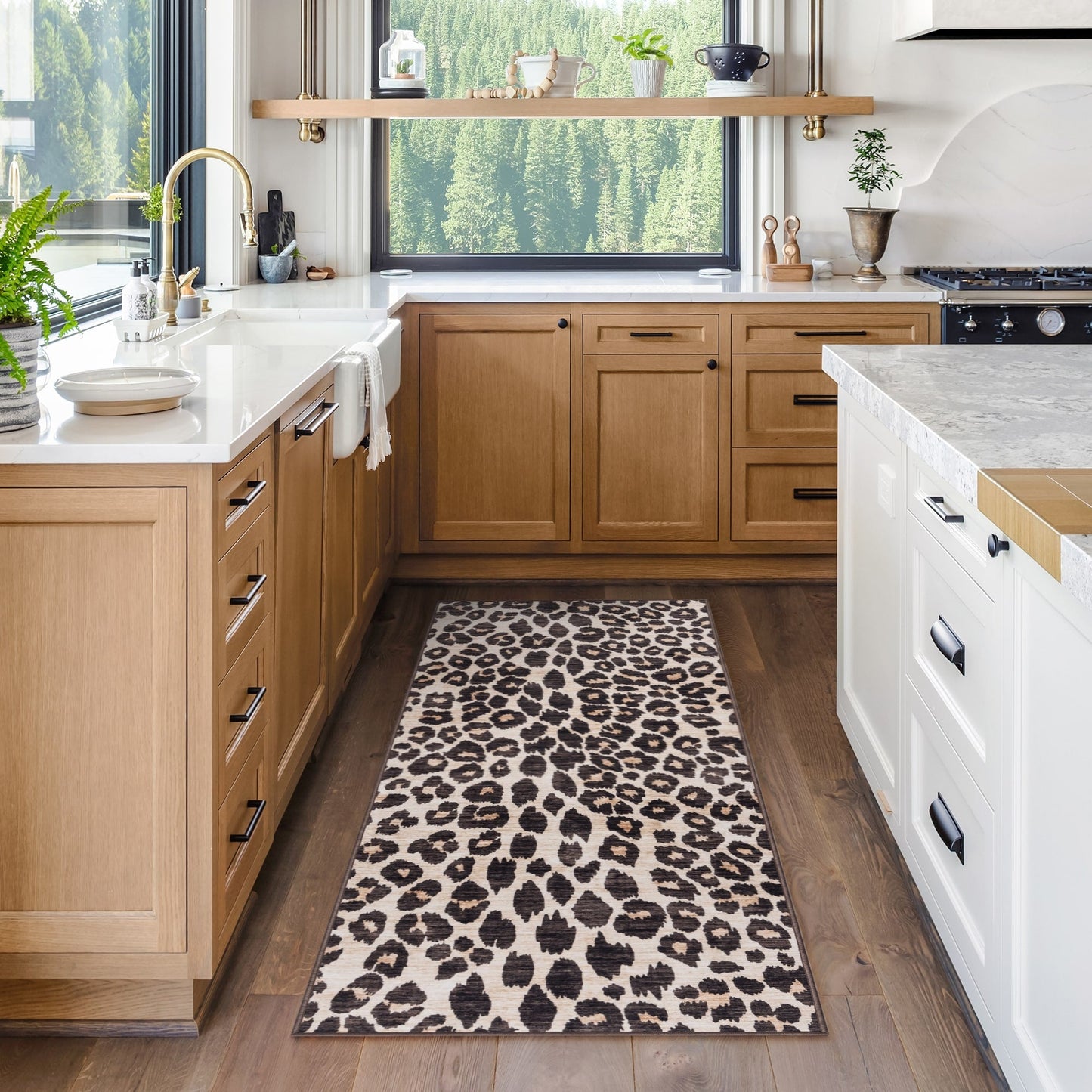 Gertmenian Crystal Print Washable Digital Printed Flat Pile Polyester Slip Resistant Area Rug Collection