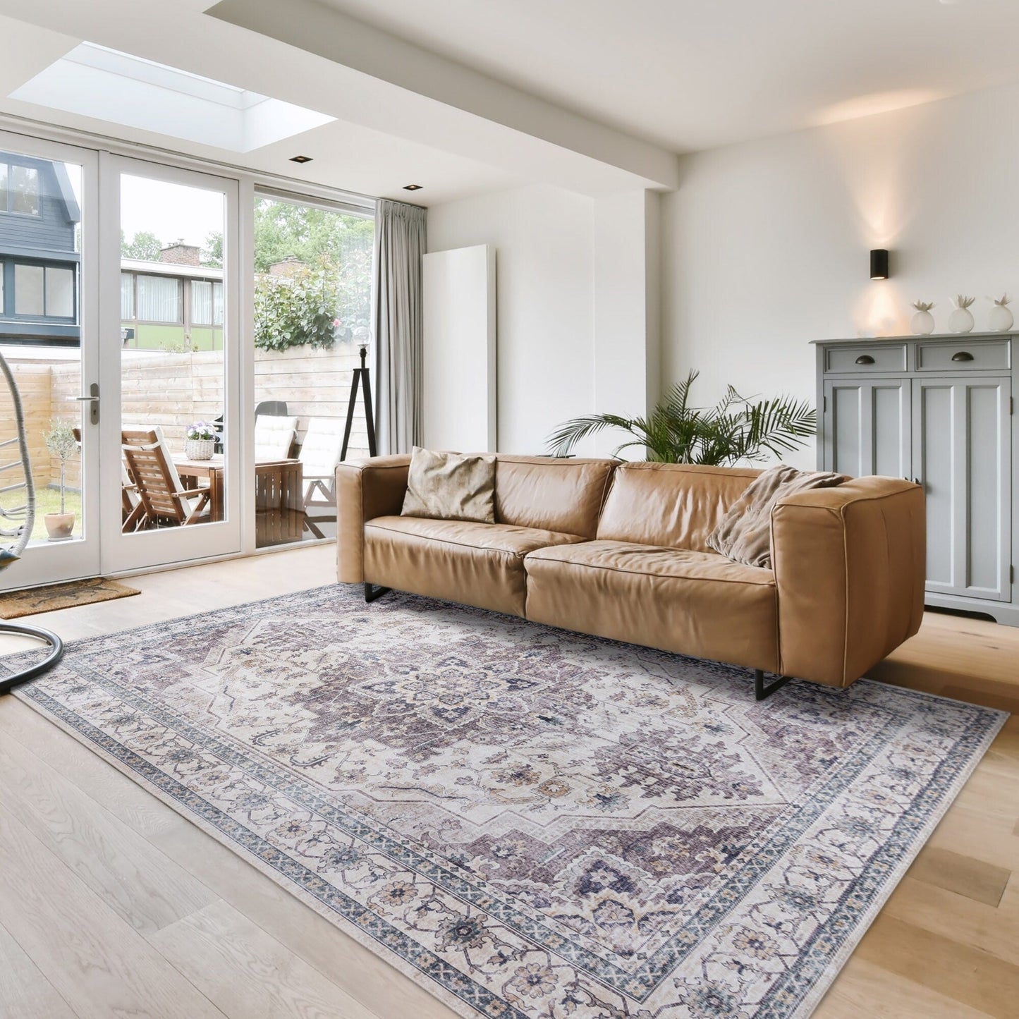 Gertmenian Crystal Print Washable Digital Printed Flat Pile Polyester Slip Resistant Area Rug Collection