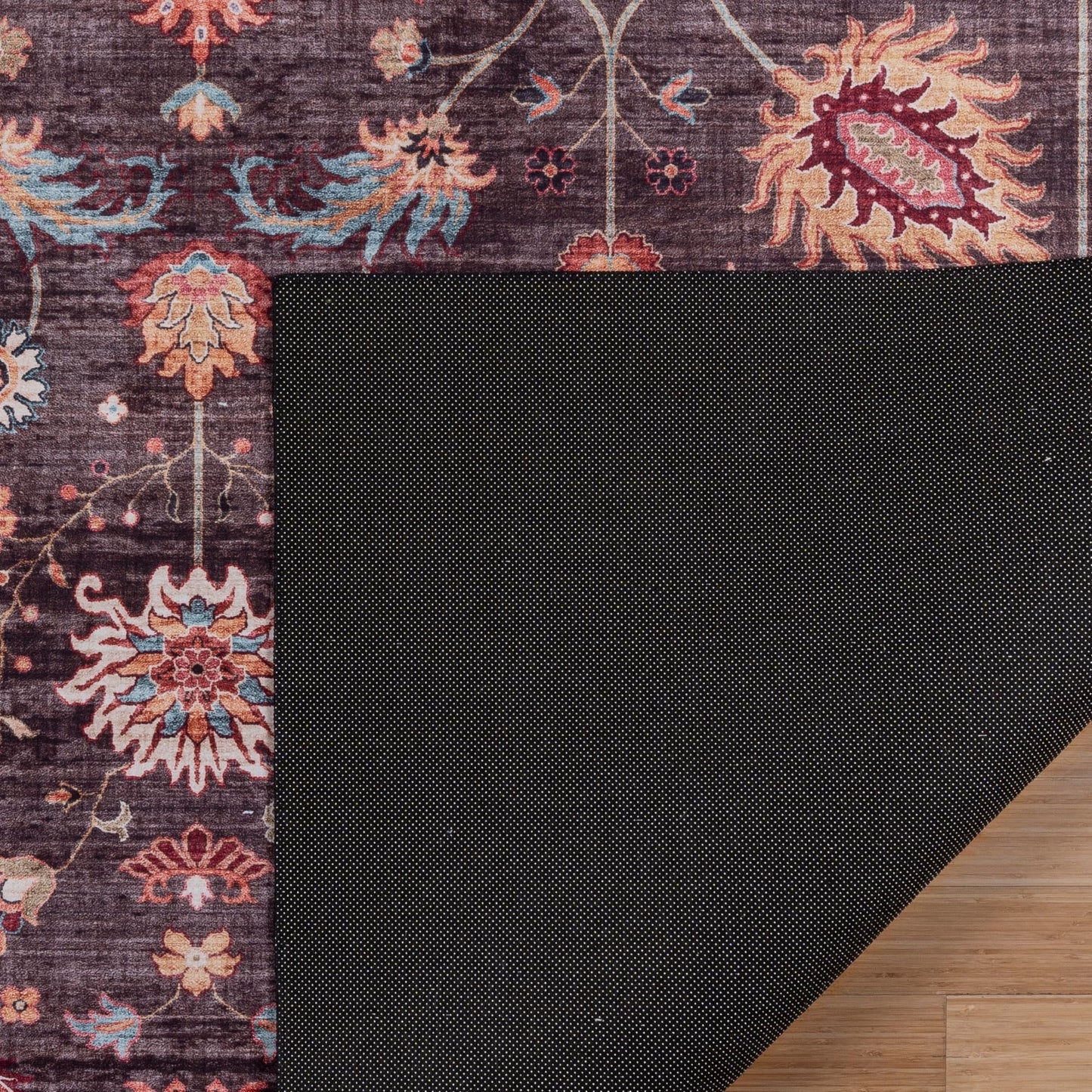 Gertmenian Crystal Print Washable Digital Printed Flat Pile Polyester Slip Resistant Area Rug Collection