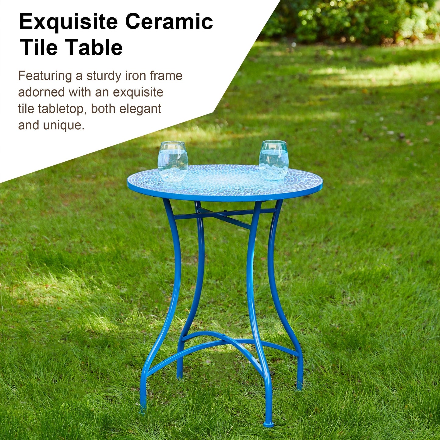 Ensemble bistrot pliant d'extérieur en métal Glitzhome 3 pièces avec table et chaises