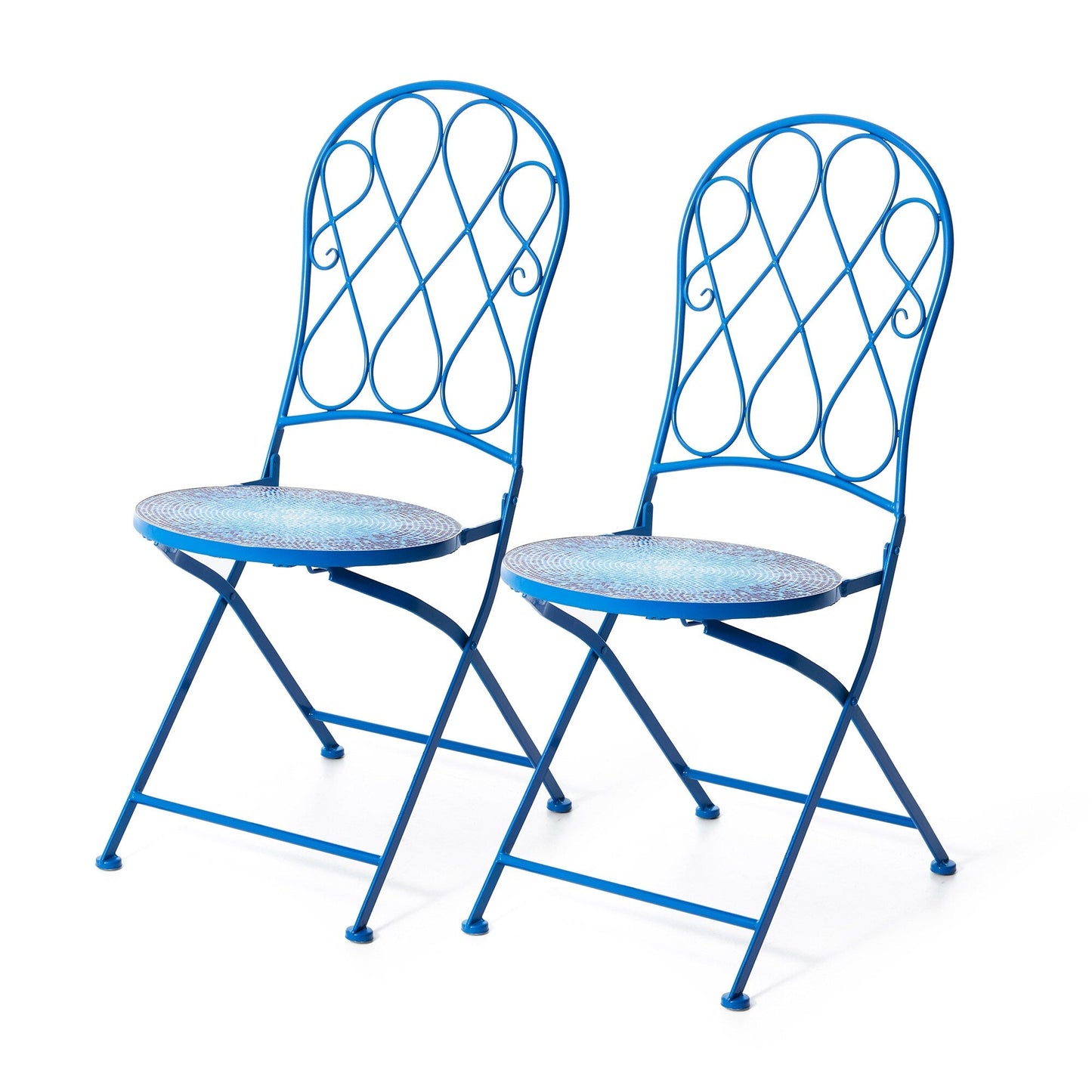 Ensemble bistrot pliant d'extérieur en métal Glitzhome 3 pièces avec table et chaises