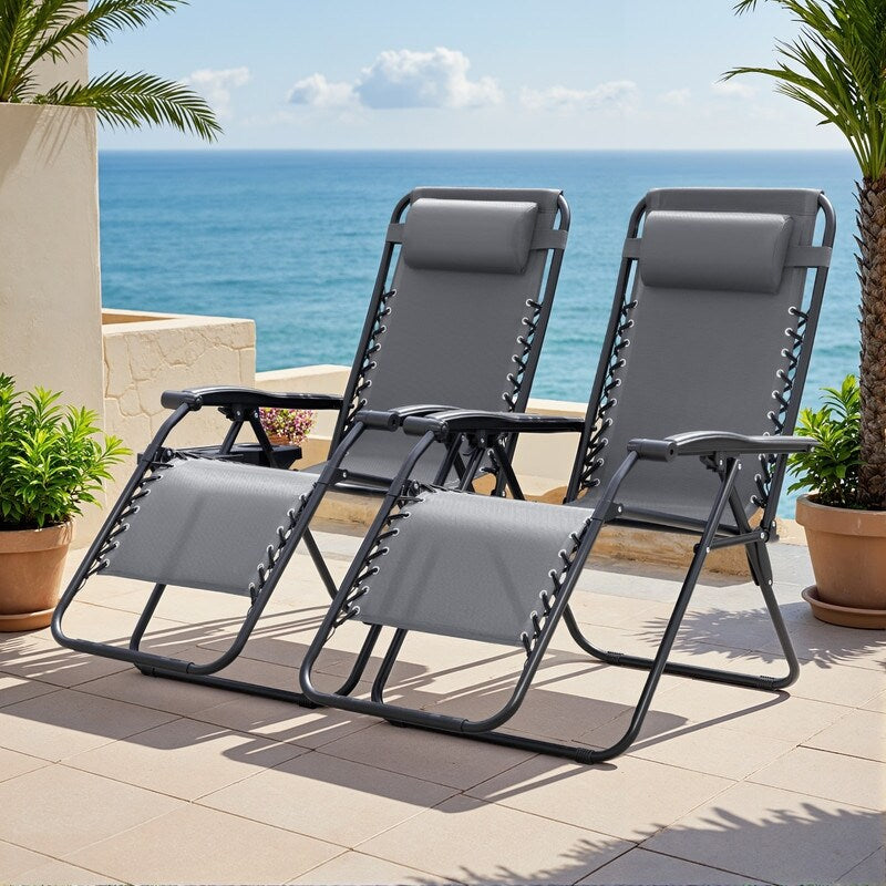 Homall Patio Zero Gravity Chair Lawn Lounge Chair with Pillow Set of 2
