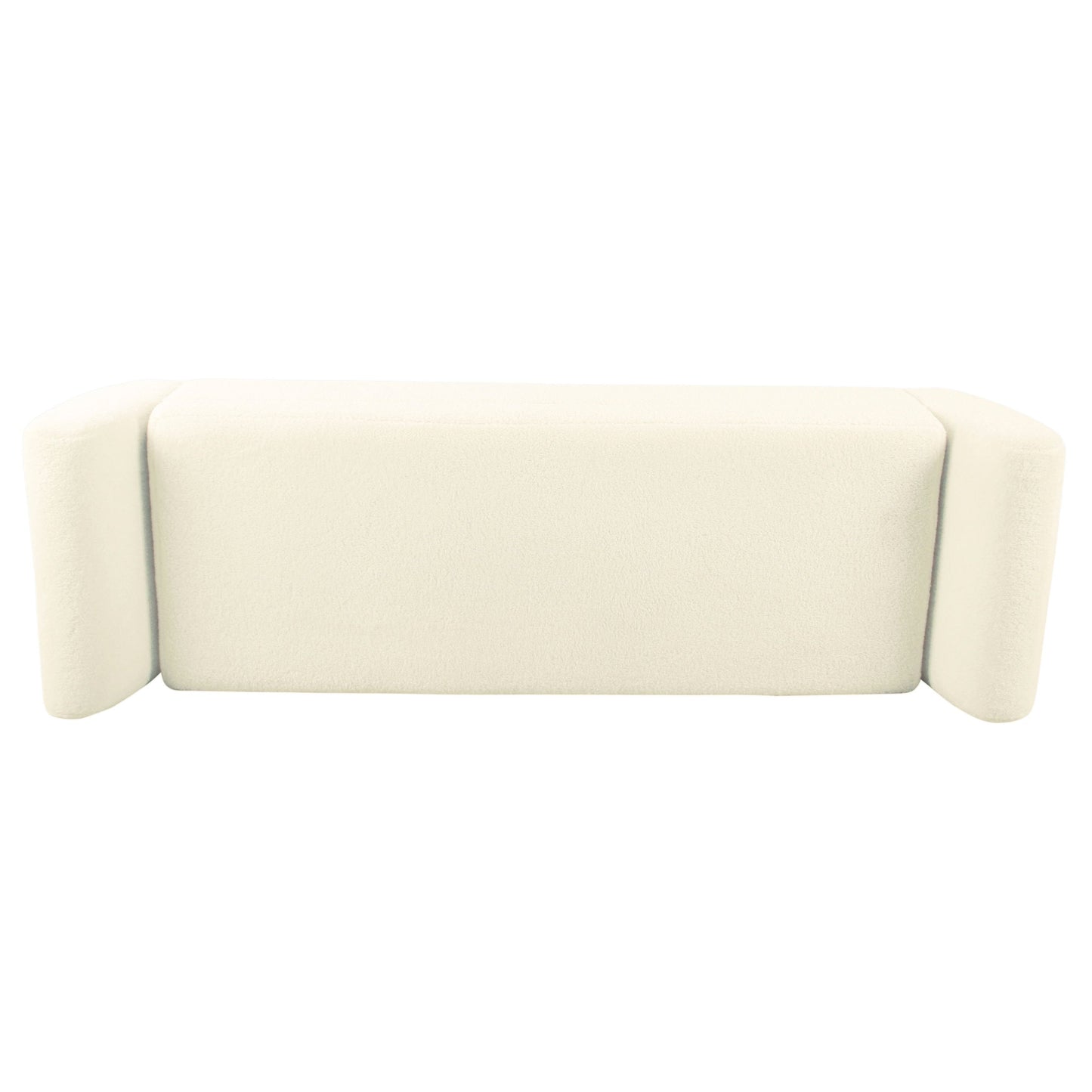 HomePop Modern Sherpa Storage Bench with Wood Legs