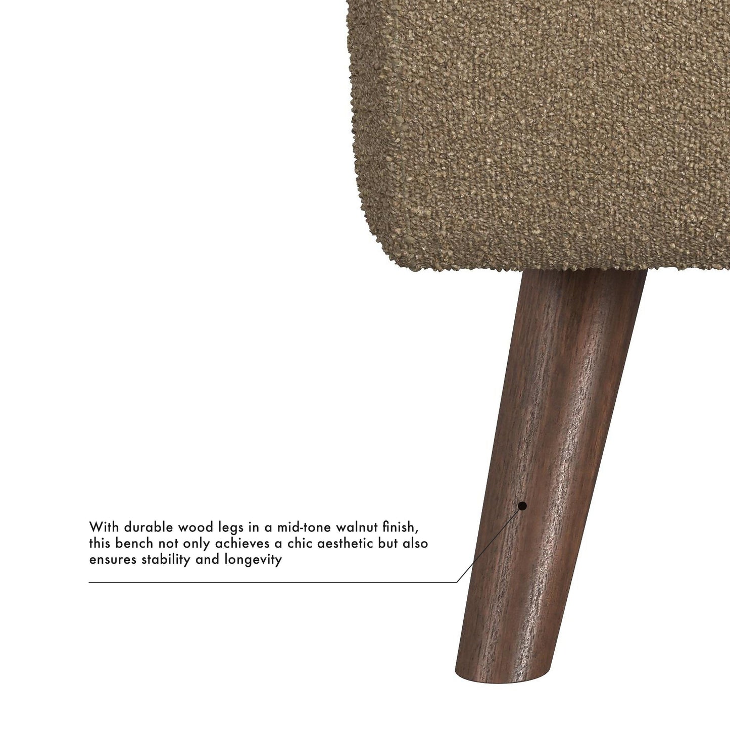 HomePop Modern Sherpa Storage Bench with Wood Legs