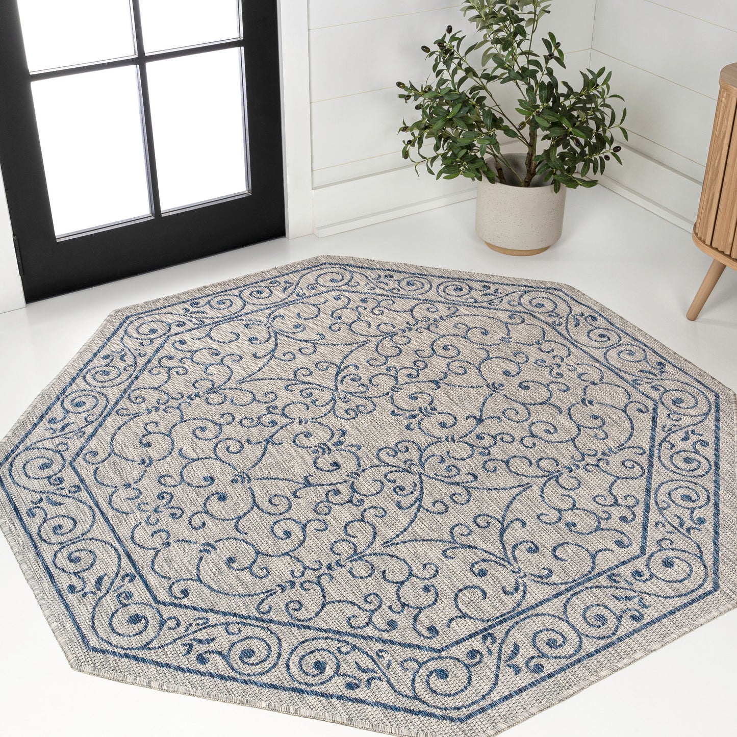 JONATHAN Y Filigree Textured Weave Indoor/Outdoor Area Rug