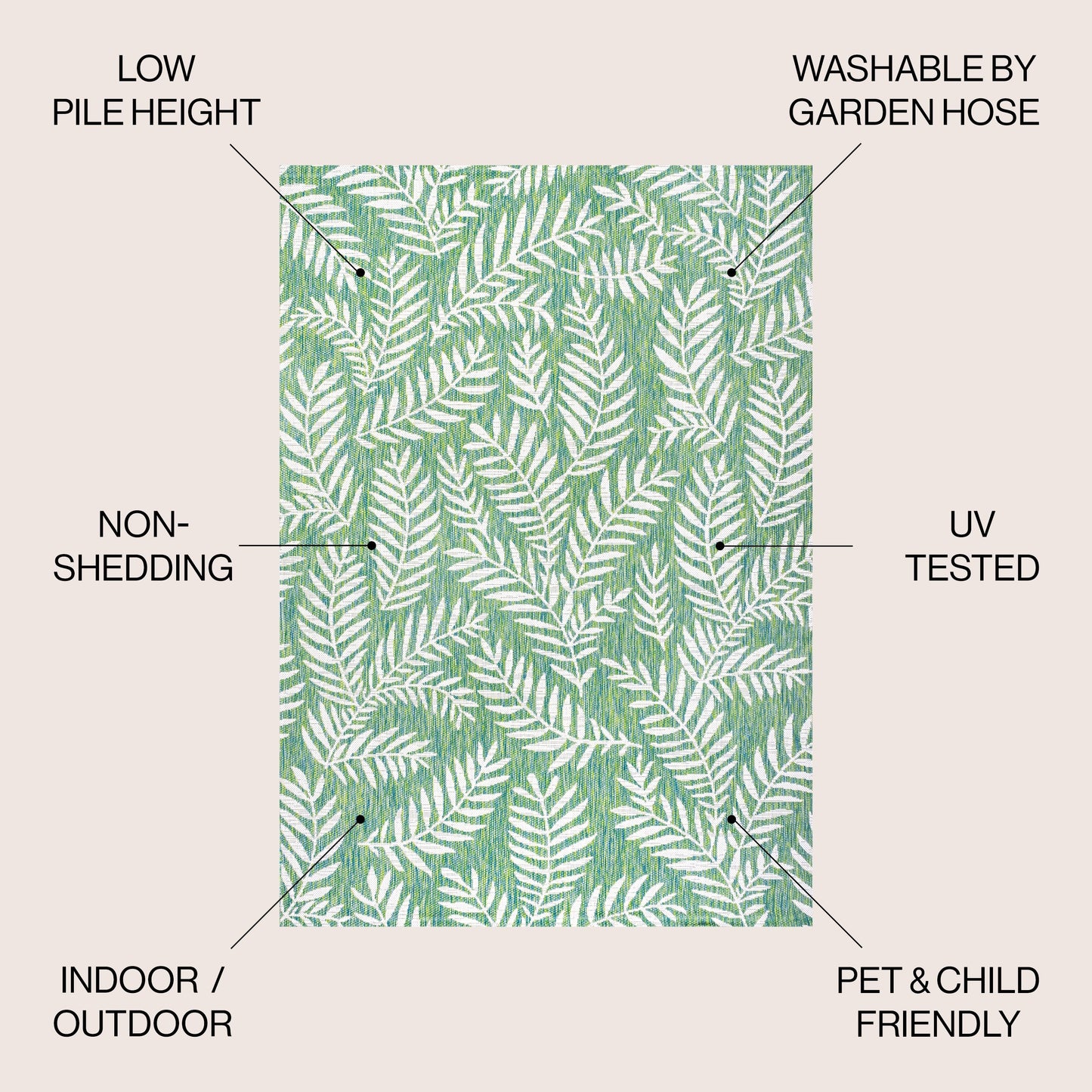 JONATHAN Y Galon Palm Frond Indoor/Outdoor Area Rug