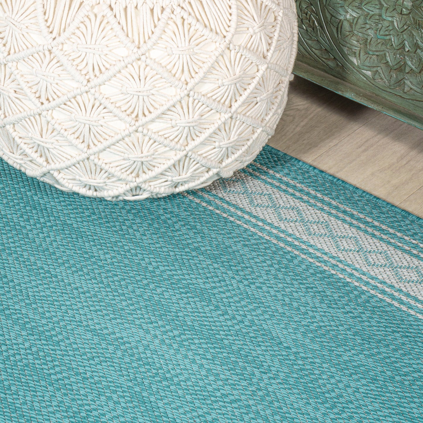 JONATHAN Y Havana Classic Diamond Border Indoor/Outdoor Area Rug