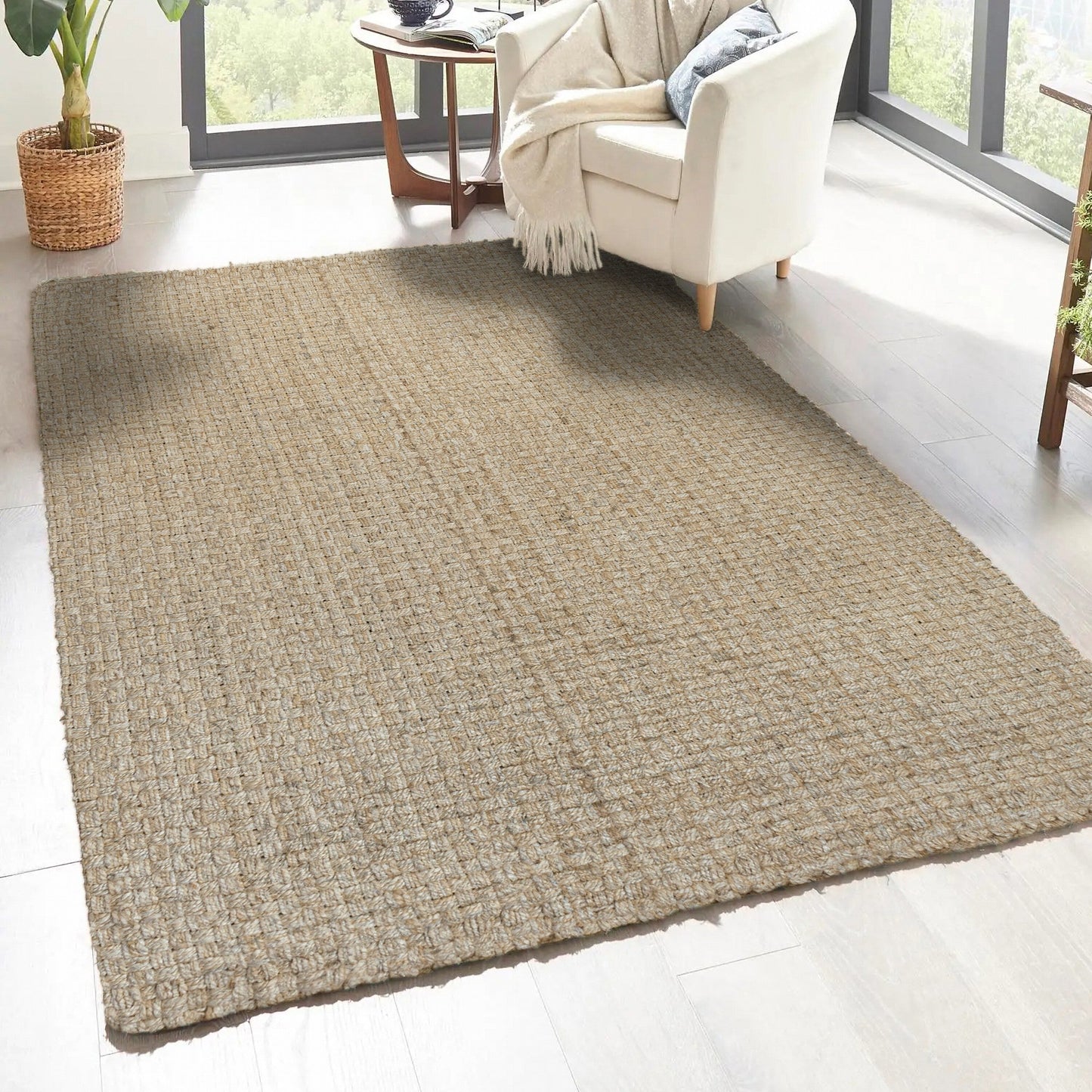 JONATHAN Y Hiro Hand Woven Boucle Chunky Jute Area Rug