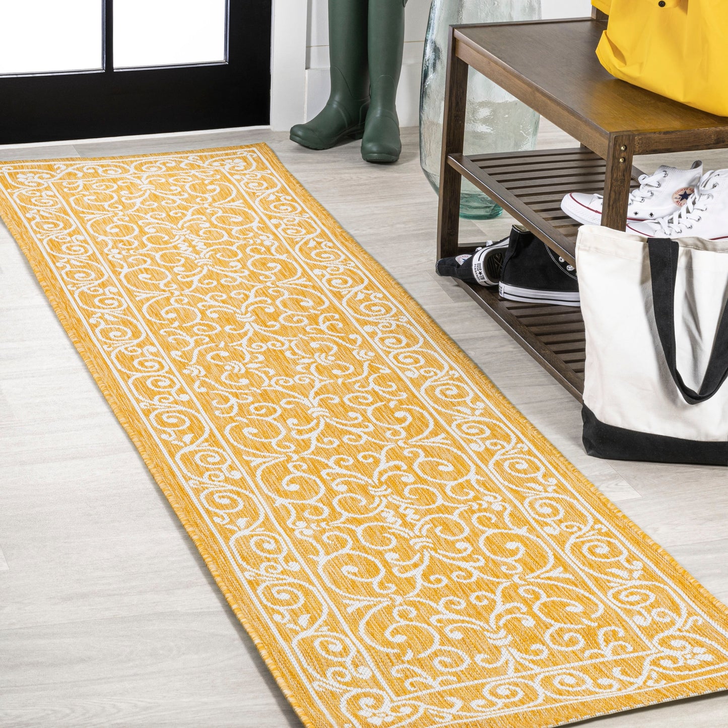JONATHAN Y Filigree Textured Weave Indoor/Outdoor Area Rug