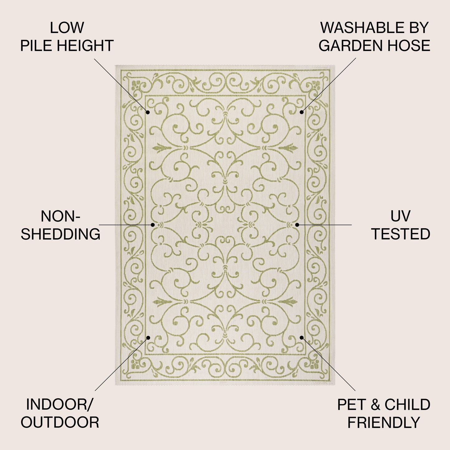 JONATHAN Y Filigree Textured Weave Indoor/Outdoor Area Rug