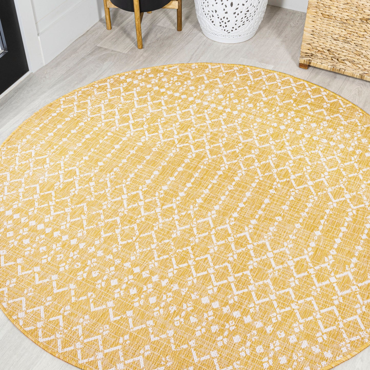 JONATHAN Y Trebol Moroccan Geometric Textured Weave Indoor/Outdoor Area Rug