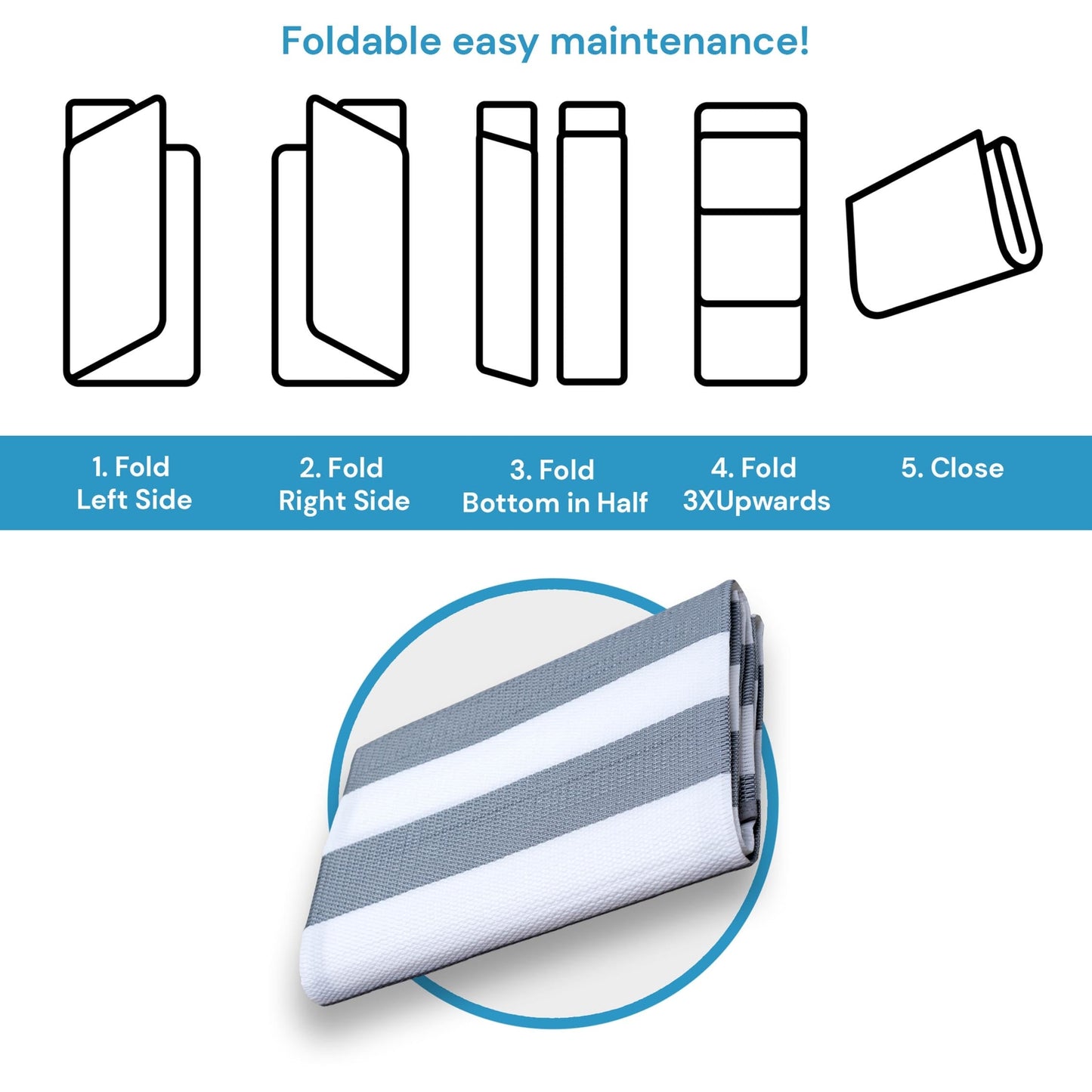 Lalune Beach Stripe Indoor Outdoor Area Rug