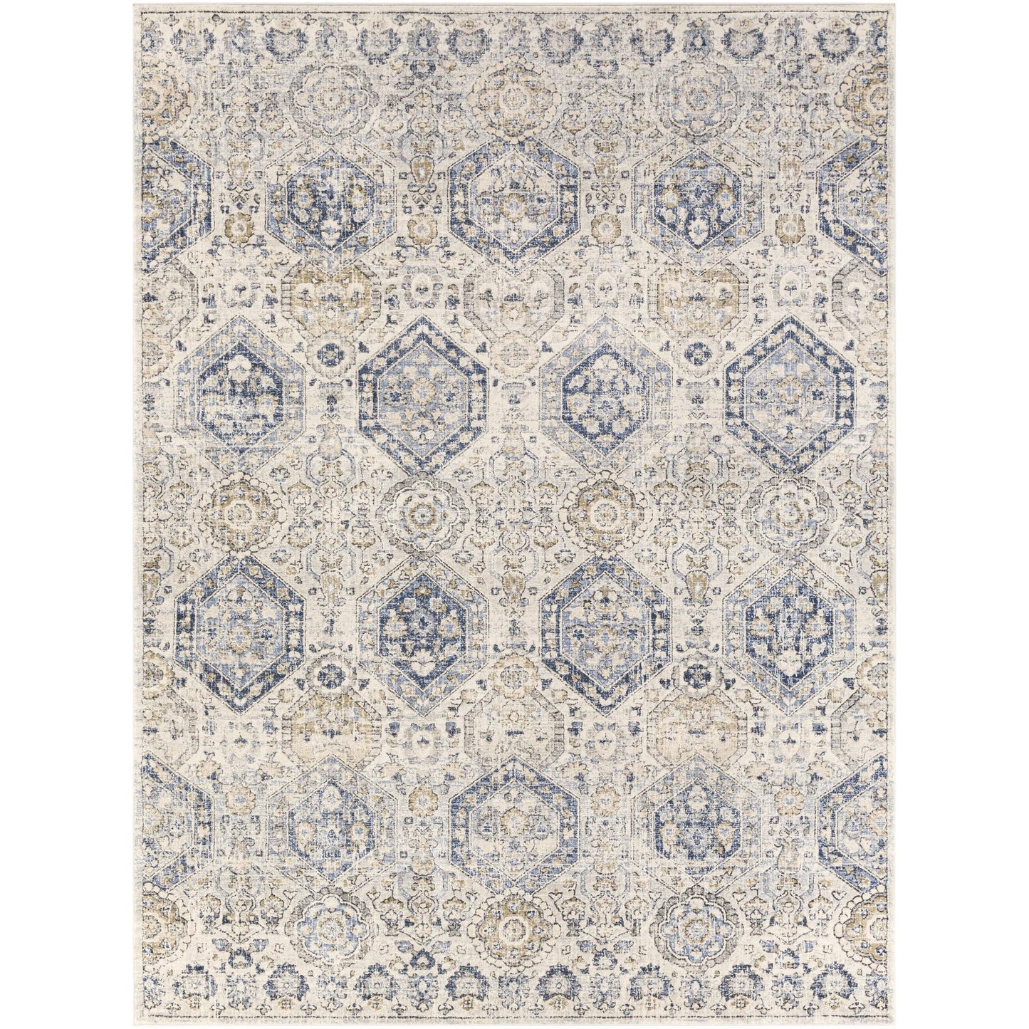 Livabliss Indigo Arts & Crafts Medallion Area Rug