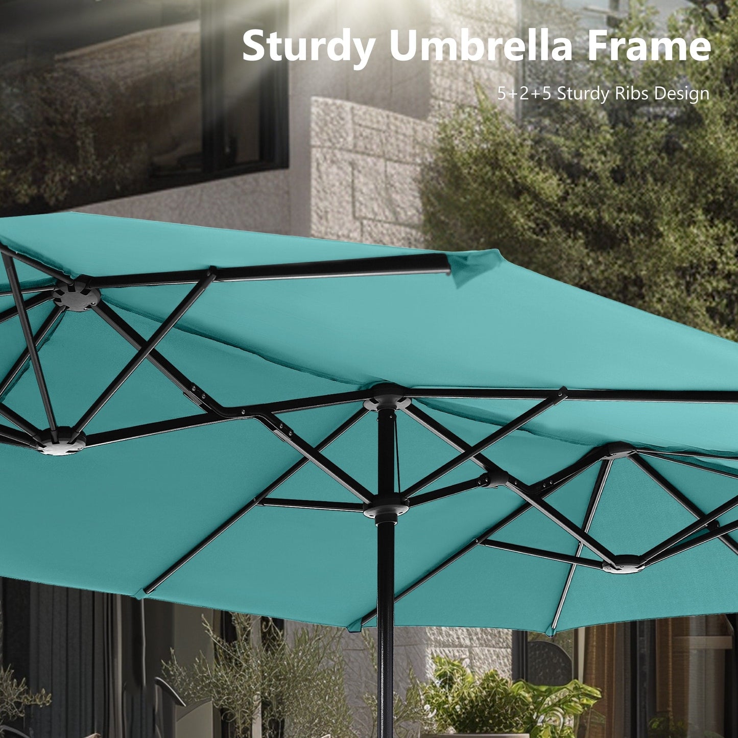 MAISON ARTS 13ft Double -Sided Patio Umbrella Extra Large with Crank