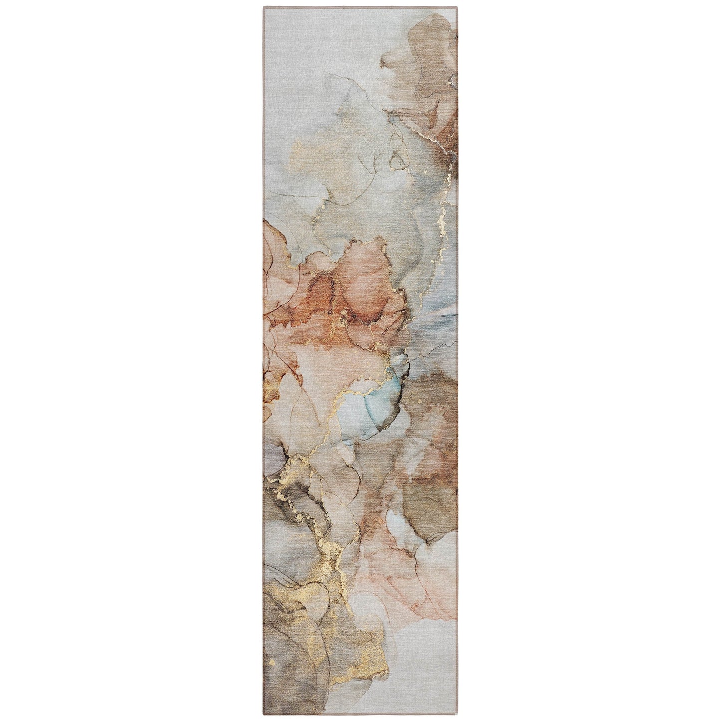 Machine Washable Indoor/ Outdoor Abstract Chantille Rug