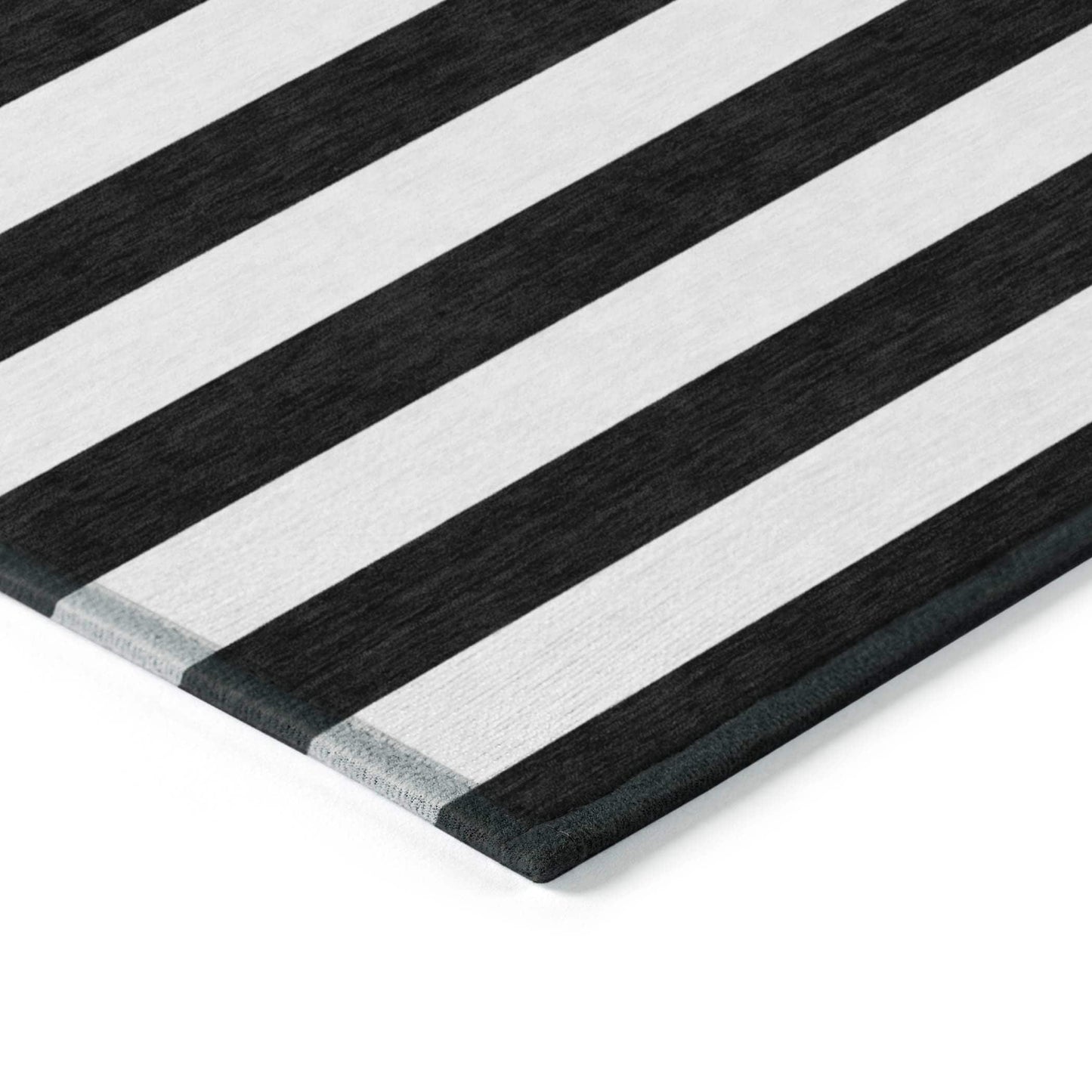 Machine Washable Indoor/ Outdoor Cabana Stripe Chantille Rug