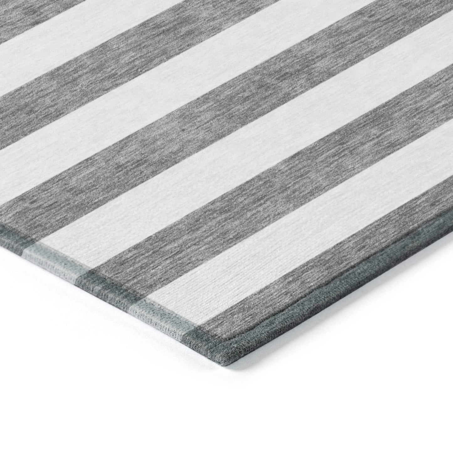 Machine Washable Indoor/ Outdoor Cabana Stripe Chantille Rug
