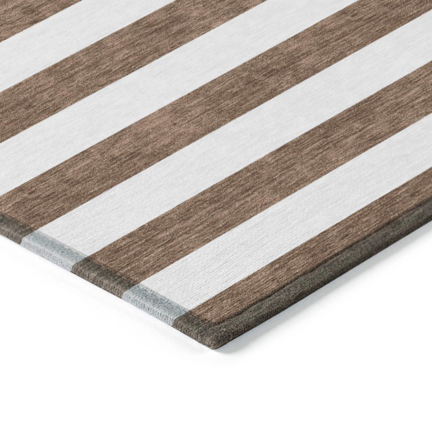 Machine Washable Indoor/ Outdoor Cabana Stripe Chantille Rug