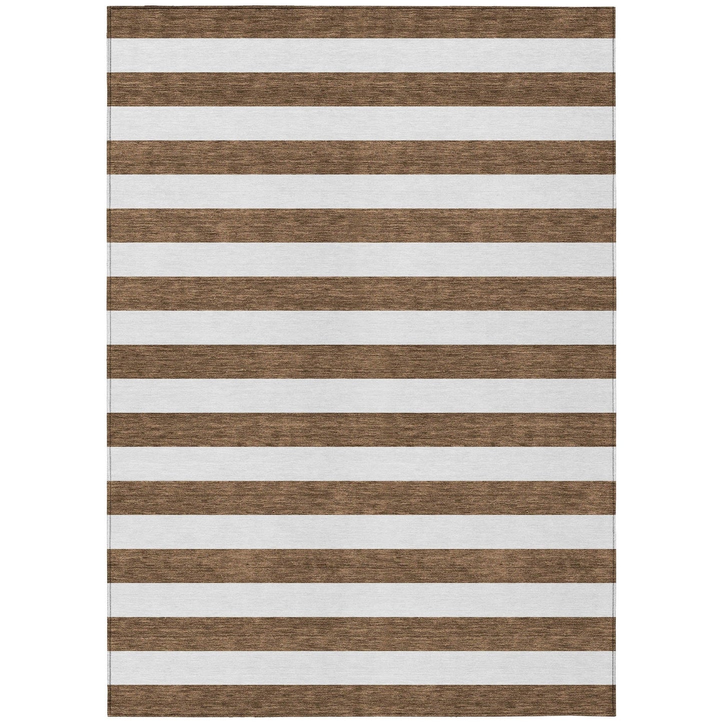 Machine Washable Indoor/ Outdoor Cabana Stripe Chantille Rug