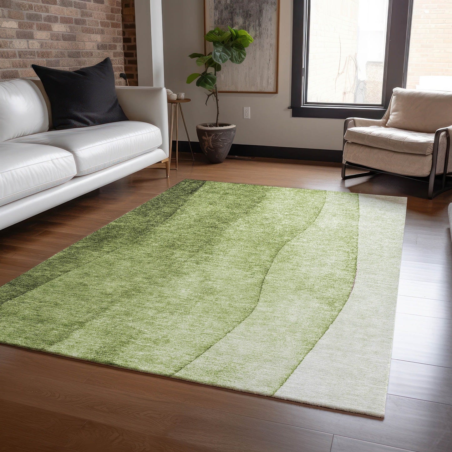 Machine Washable Indoor/ Outdoor Chantille Contemporary Ombre Rug