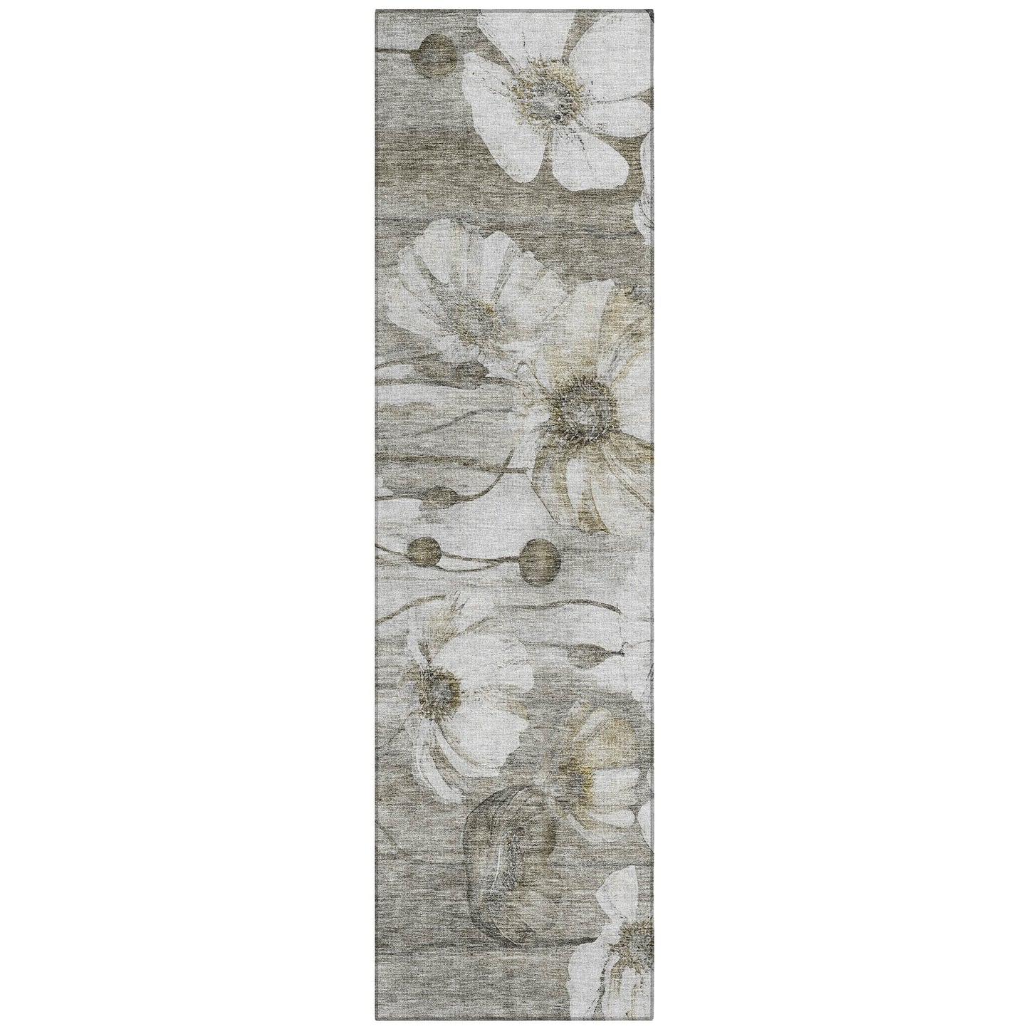 Machine Washable Indoor/ Outdoor Chantille Modern Floral Rug