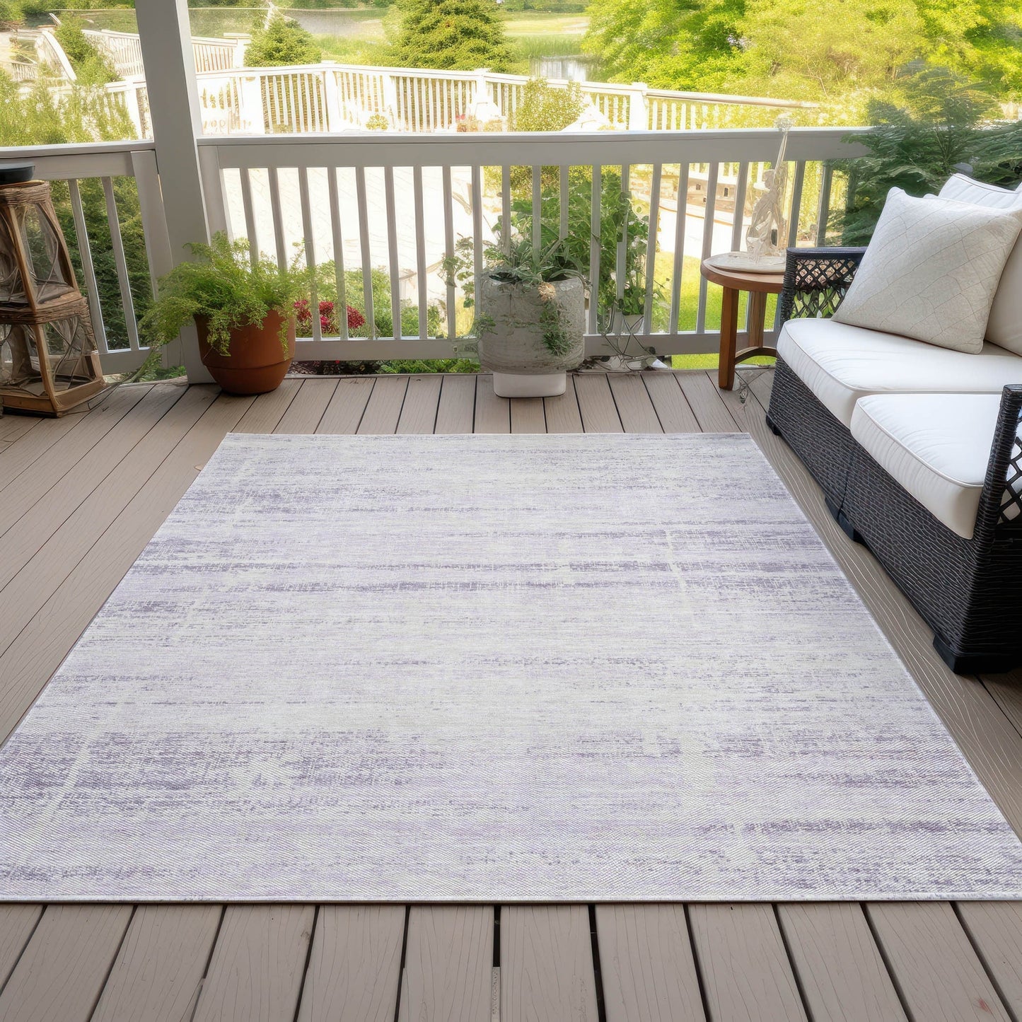 Machine Washable Indoor/ Outdoor Chantille Ombre Solid Rug