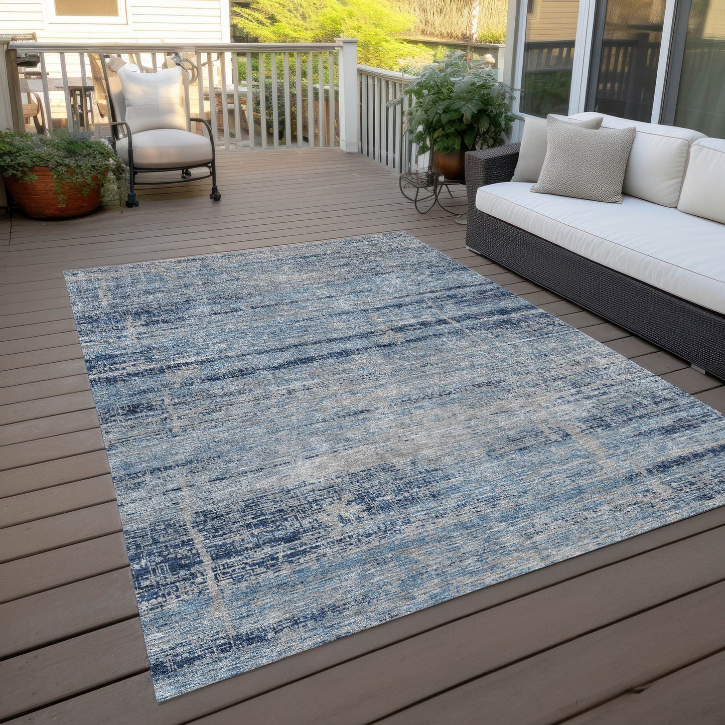 Machine Washable Indoor/ Outdoor Chantille Ombre Solid Rug