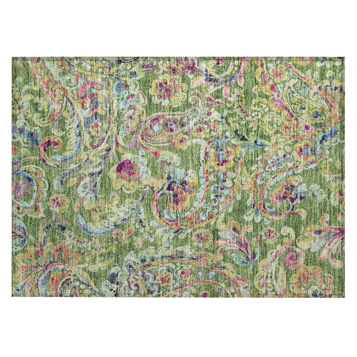 Machine Washable Indoor/ Outdoor Chantille Traditional Scroll Rug