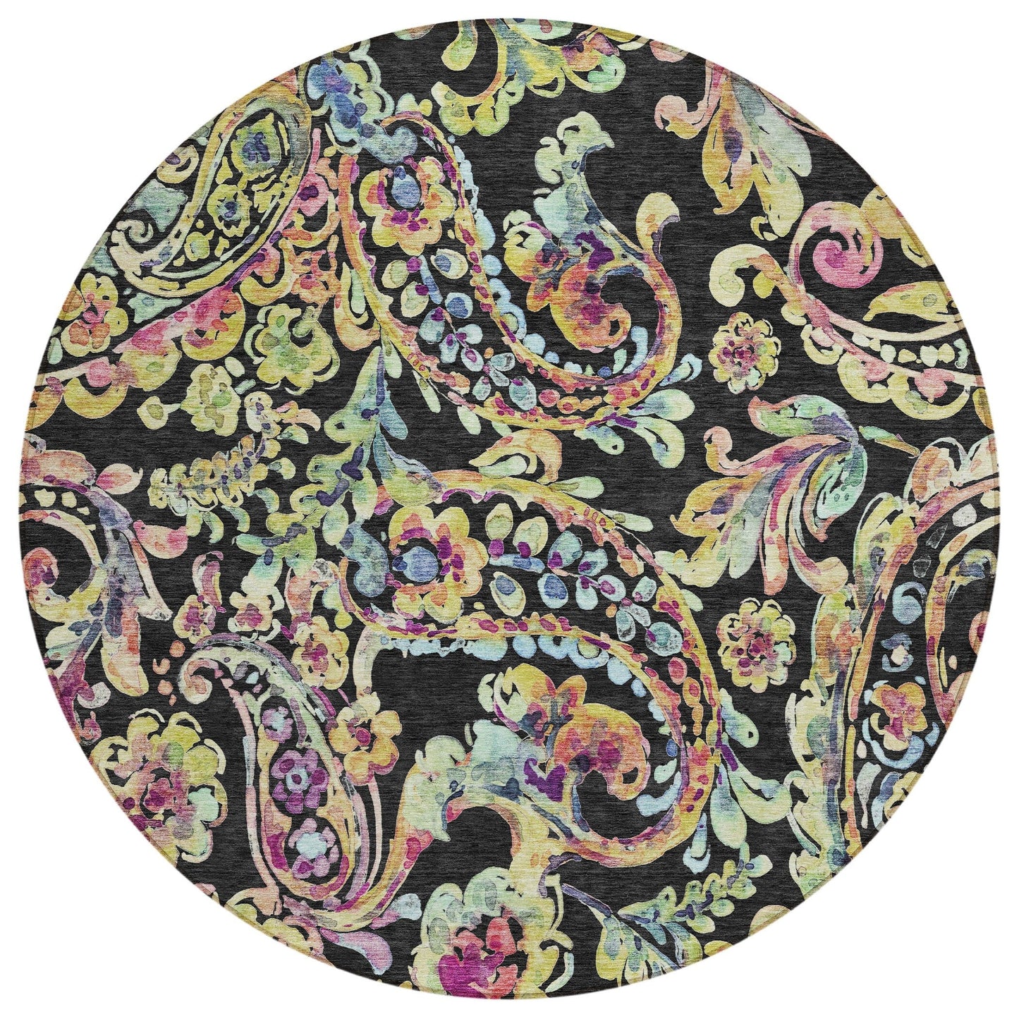 Machine Washable Indoor/ Outdoor Chantille Traditional Scroll Rug