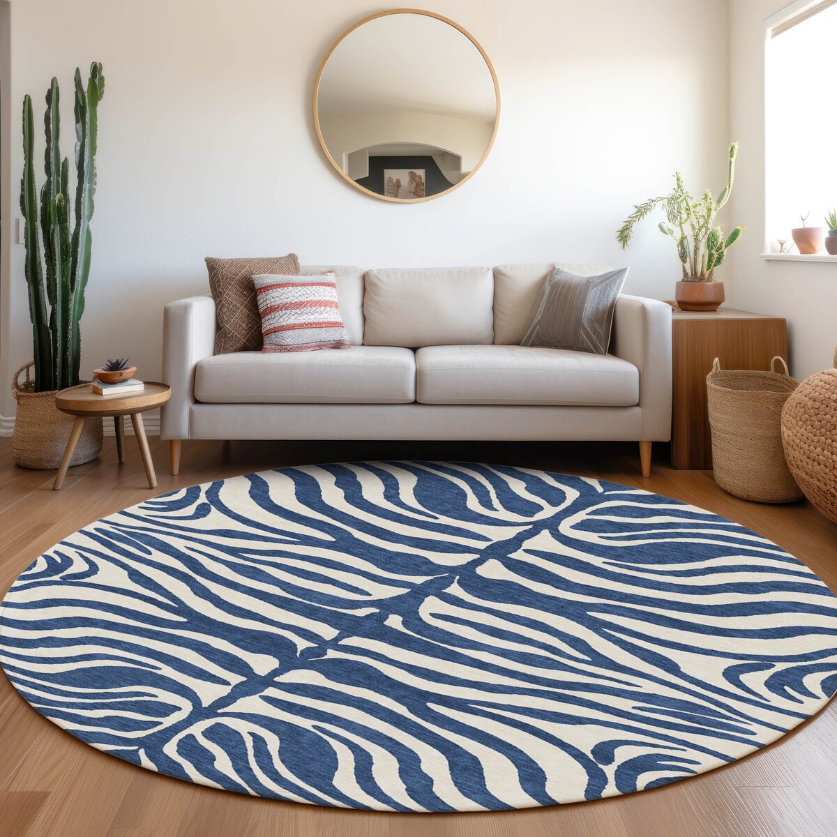 Machine Washable Indoor/ Outdoor Modern Animal Print Chantille Rug