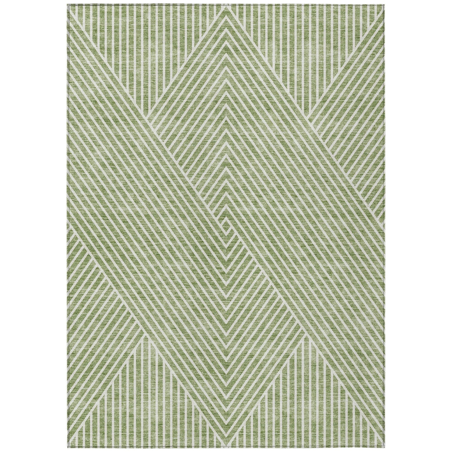 Machine Washable Indoor/ Outdoor Modern Geo Chantille Rug