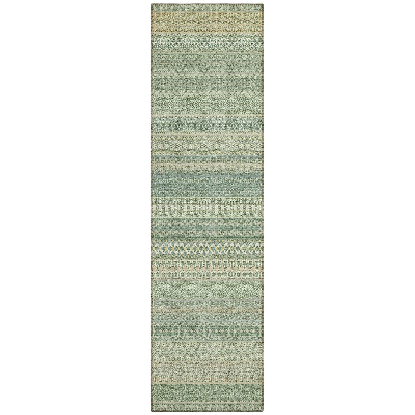 Machine Washable Indoor/ Outdoor Moroccan Stripes Chantille Rug
