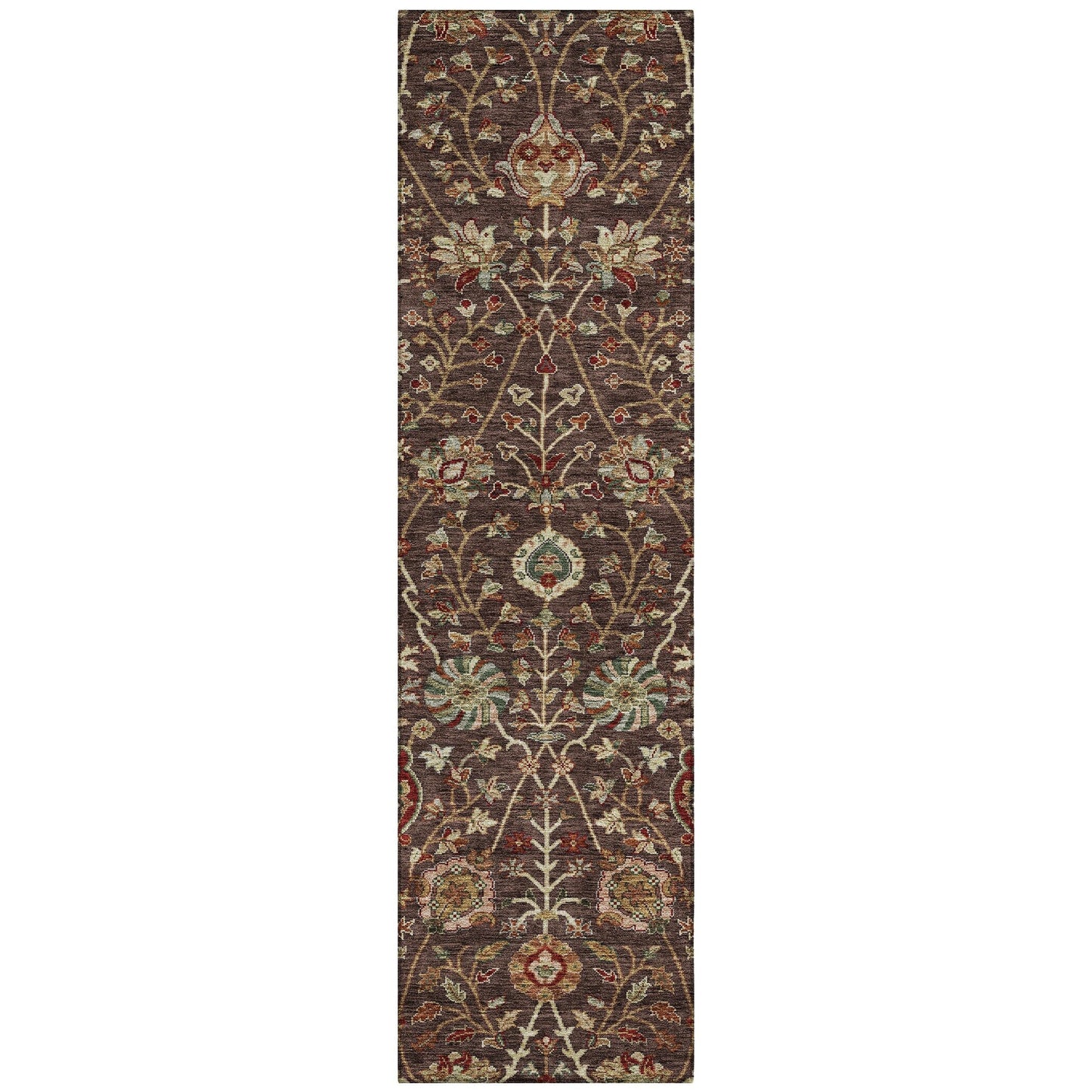 Machine Washable Indoor/ Outdoor Traditional Kashan Chantille Rug