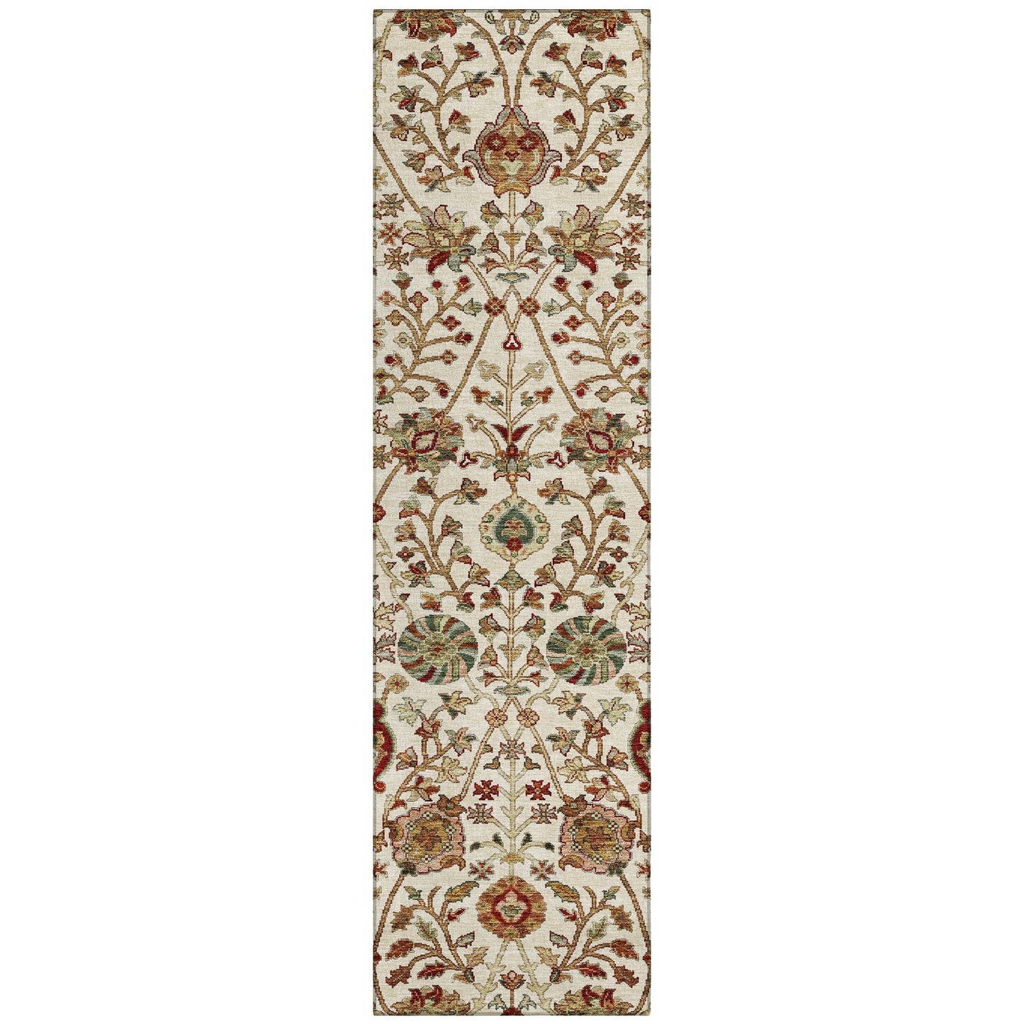 Machine Washable Indoor/ Outdoor Traditional Kashan Chantille Rug