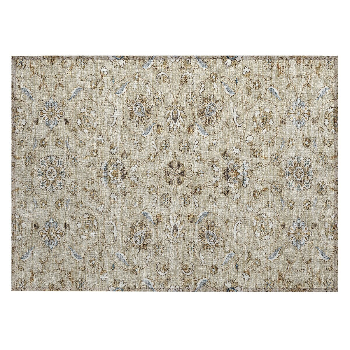 Machine Washable Indoor/ Outdoor Traditional KashanChantille Rug