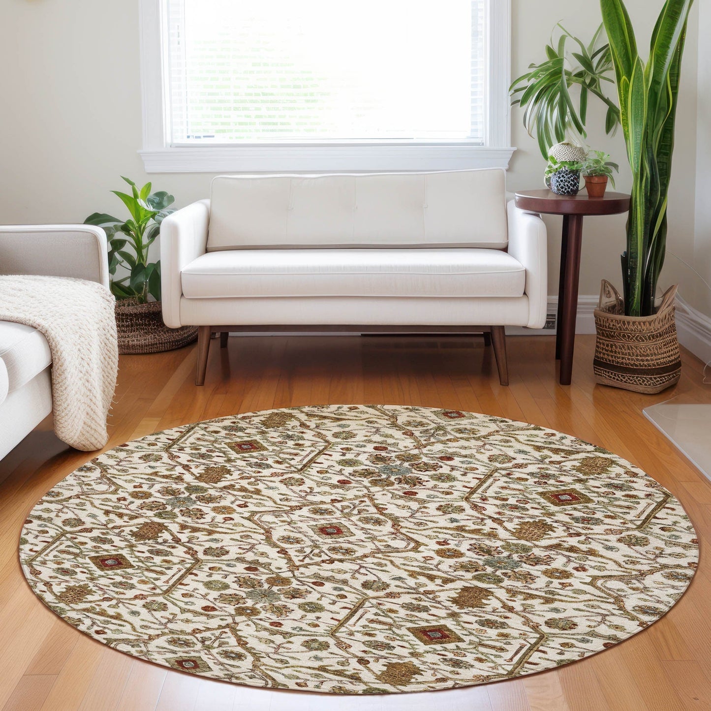Machine Washable Indoor/ Outdoor Traditional Persian Chantille Rug
