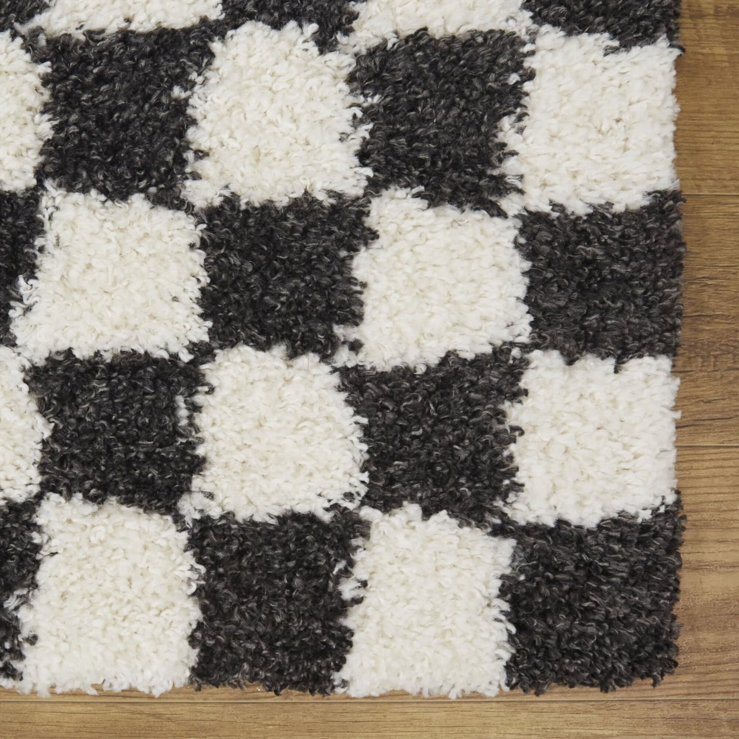 Mackie Checkered Shag Area Rug