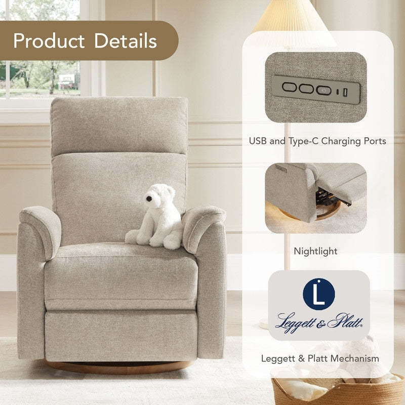 Fauteuil inclinable pivotant électrique Maire pour chambre d'enfant avec veilleuse