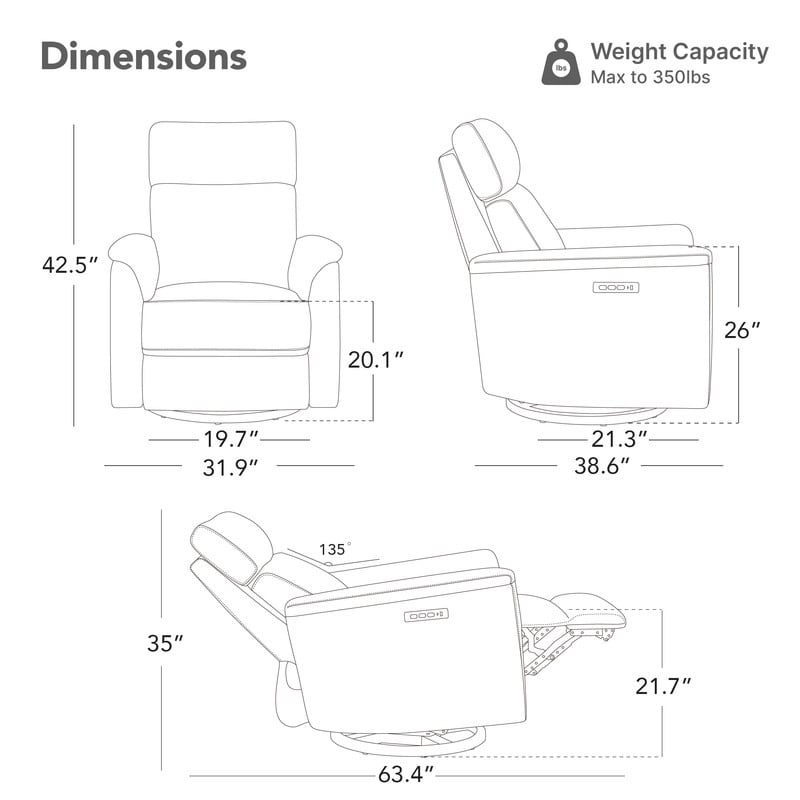 Fauteuil inclinable pivotant électrique Maire pour chambre d'enfant avec veilleuse